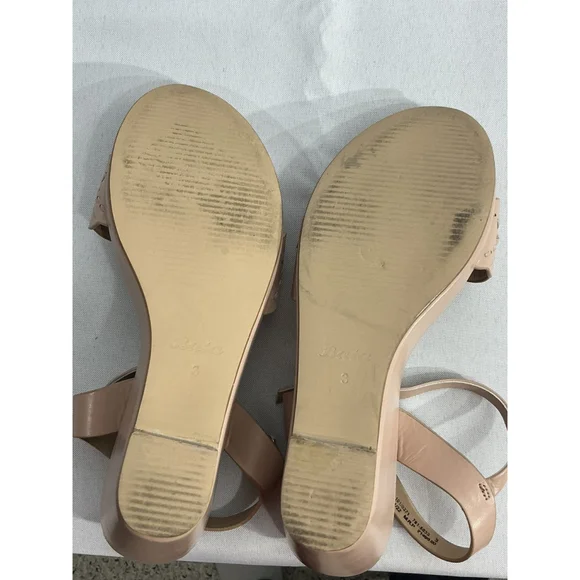 Girls Bata Size 3 Pink Open Toe Sling Back Wedge Sandals - Picture 8 of 9